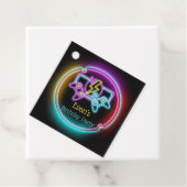 Neon Gaming Birthday Party Custom Geschenkanhänger (Beispiel)