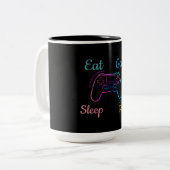 Neon-Gaming-Design anpassbar Zweifarbige Tasse (Vorderseite Links)