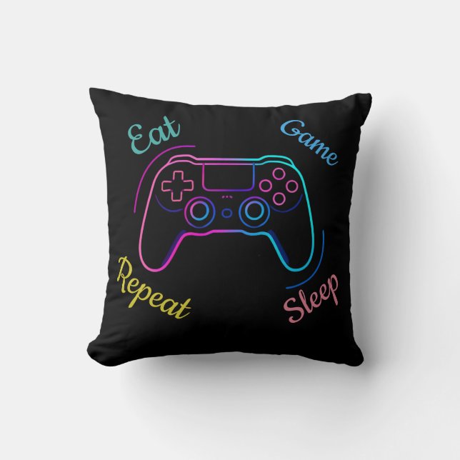 Neon gaming design customizable kissen (Vorderseite)