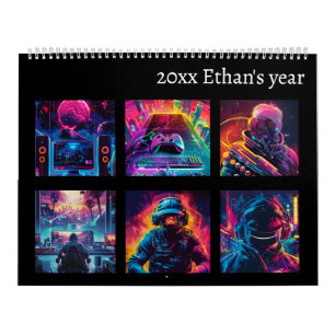 Neon Gaming im neuen Jahr Kalender