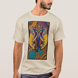 Neon Ganesha Elefant Mandala T-Shirt
