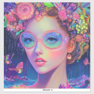 Neon Garden Goddess Aufkleber