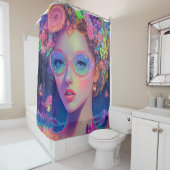 Neon Garden Goddess Duschvorhang (Beispiel)