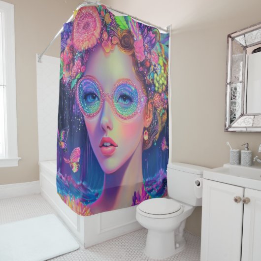 Neon Garden Goddess Duschvorhang (Beispiel)