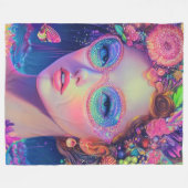 Neon Garden Goddess Fleecedecke (Vorderseite (Horizontal))