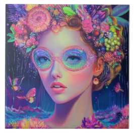 Neon Garden Goddess Fliese