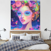 Neon Garden Goddess Leinwanddruck (Insitu (Schlafzimmer))