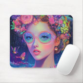 Neon Garden Goddess Mousepad (Mit Mouse)