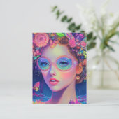 Neon Garden Goddess Postkarte (Stehend Vorderseite)