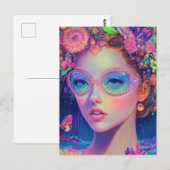 Neon Garden Goddess Postkarte (Vorne/Hinten)