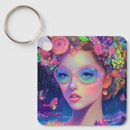 Neon Garden Goddess Schlüsselanhänger (Vorderseite)