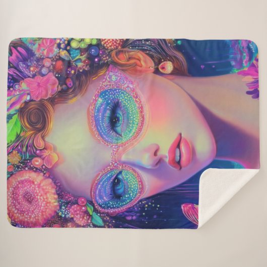 Neon Garden Goddess Sherpadecke (Vorderseite (Horizontal))