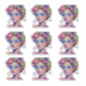 Neon Garden Goddess Sticker (Vorderseite)