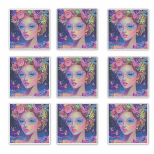 Neon Garden Goddess Sticker (Vorderseite)