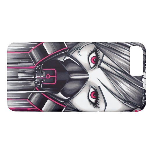 Neon Gas Mask Girl Case-Mate iPhone Hülle (Rückseite (Horizontal))