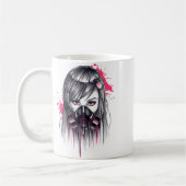 Neon Gas Mask Girl Kaffeetasse (Links)
