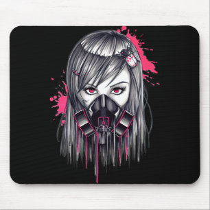 Neon Gas Mask Girl Mousepad