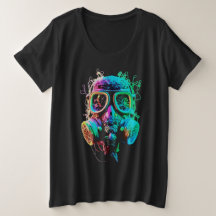 Neon Gas Mask: Vibrant Chaos Art