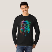 Neon Gas Mask: Vibrant Chaos Art T-Shirt (Vorne ganz)