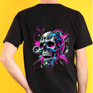 Neon Gebrochener Schädel T-Shirt