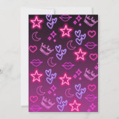 Neon Geburtstag 34. Geburtstag Black Pink Einladung (Rückseite)