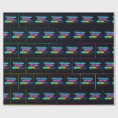 Neon-Geburtstags-Computer-Downloadleiste Geschenkpapier (Flach)