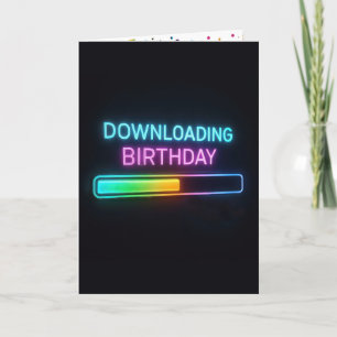 Neon-Geburtstags-Computer-Downloadleiste Karte