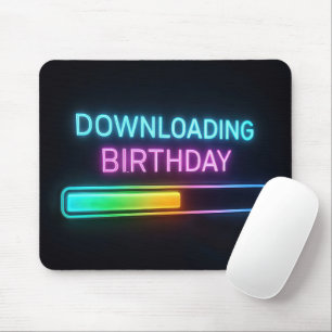 Neon-Geburtstags-Computer-Ladebalken Mousepad