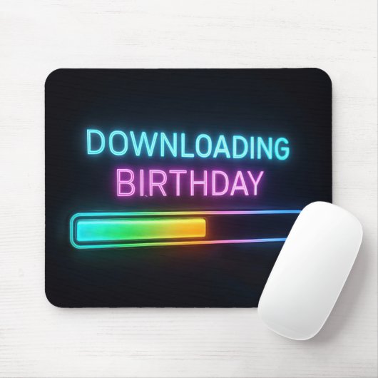 Neon-Geburtstags-Computer-Ladebalken Mousepad (Mit Mouse)