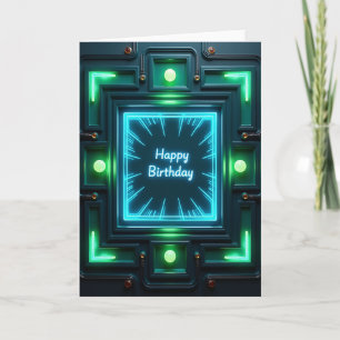 Neon-Geburtstags-Glow-Karte Karte