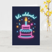 Neon-Geburtstagskarten-Torte Karte (Gelbe Blume)