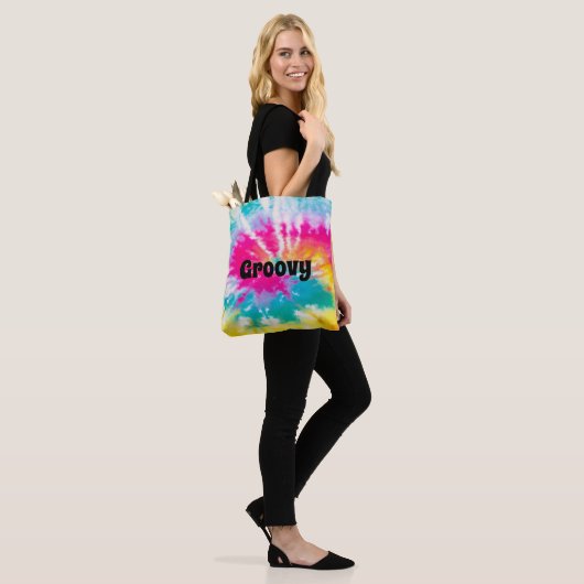 Neon Gefärbte Krawatte Groovy Personalisiert Tasche (Am Model)