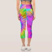 Neon Gefärbte Krawatte Swirl High Waisted Capris (Rückseite)