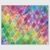 Neon Gefärbte Krawatte Watercolor Harlequin Geschenkpapier (Flach)