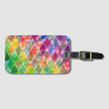 Neon Gefärbte Krawatte Watercolor Harlequin Raute