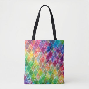 Neon Gefärbte Krawatte Watercolor Harlequin Raute Tasche