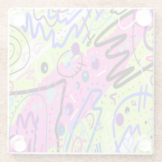 Neon Gefühls Abstrakt Art Glasuntersetzer (Rückseite)