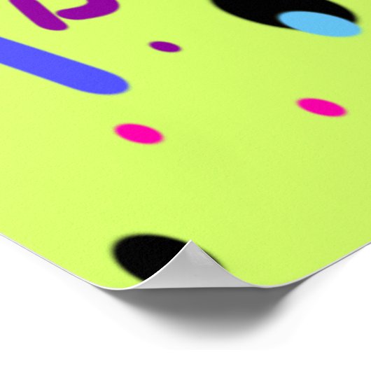 Neon Gefühls Abstrakt Art Poster (Ecke)