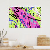 Neon Gefühls Abstrakt Art Poster (Küche)