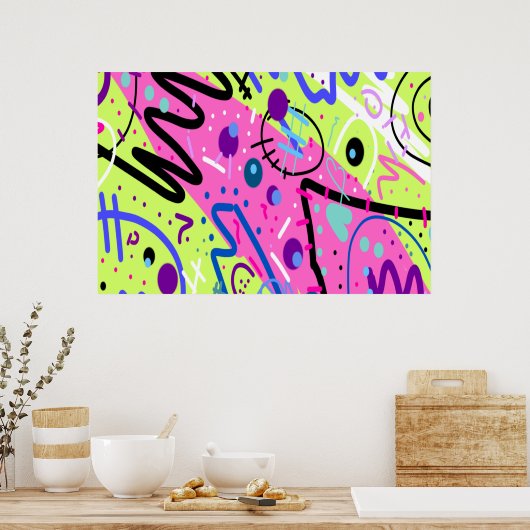 Neon Gefühls Abstrakt Art Poster (Küche)