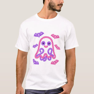 Neon-Geister-Schild Gruselige Halloween-Nacht-Kuns T-Shirt