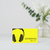 Neon Gelb Dj Visitenkarte (Stehend Vorderseite)
