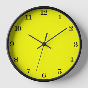 Neon Gelb Einfarbige Farbe Uhr