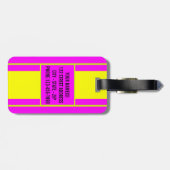 Neon-Gelb-grüne Monogramm-Gepäckmarke Gepäckanhänger (Rückseite horizontal)