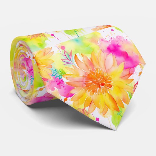 Neon Gelb Krawatte (Gerollt)