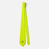 Neon Gelb Retro Monogramm Fluoreszierend Hell Krawatte (Vorderseite)