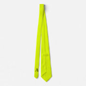 Neon Gelb Retro Monogramm Fluoreszierend Hell Krawatte (Rückseite)