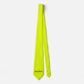 Neon Gelb Retro Monogramm Fluoreszierend Hell Krawatte (Vorderseite)