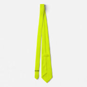 Neon Gelb Retro Monogramm Fluoreszierend Hell Krawatte (Rückseite)