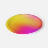 Neon Gelb und Rosa Pappteller (Schrägansicht)